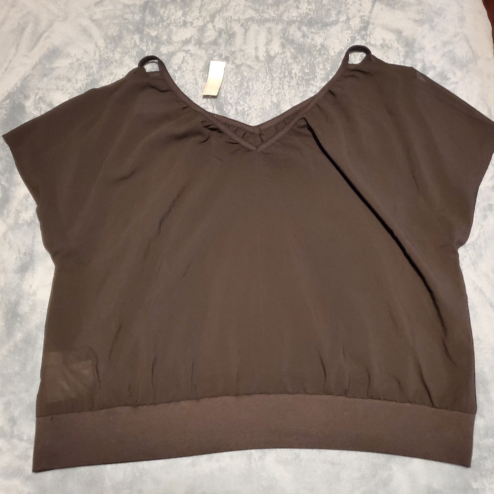 Old Navy Black Cold Shoulder Blouse